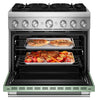 KitchenAid 5.1 Cu. Ft. Dual Fuel Range with No Preheat Air Fry – Cardamom - KFDS936SDC | Cuisinière hybride KitchenAid de 5,1 pi3 avec friture à air sans préchauffage - cardamome - KFDS936SDC