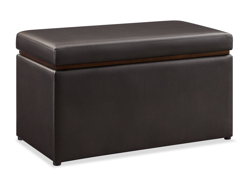 Edmonton 32\" Faux Leather Storage Ottoman - Espresso
