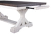 Willow Dining Table with Trestle Base, 84-106"W Extension - Rustic White & Brown | Table de salle à manger Willow avec base à tréteaux et rallonge de 84 po à 106 po (L) - blanc rustique et brune