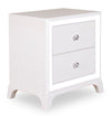 Halo Bedside 2-Drawer Nightstand with LED Light, 21"W x 24"H, Glam - White