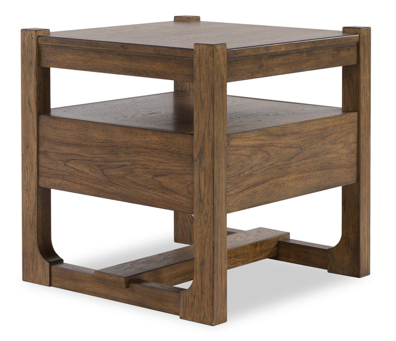 Gideon 24” Solid Wood Country-Style End Table - Brown