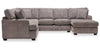 Made in Canada Luxe 3-Piece Right-Facing Fabric Sectional with Removable Cushions - Zaftig Dove Grey | Sofa sectionnel de droite Luxe 3 pièces fabriqué au Canada en tissu avec coussins amovibles - gris colombe Zaftig