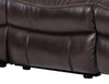 Leo 6-Piece Genuine Leather Power Reclining Sectional with Storage Console and Dual Cupholders - Walnut Brown | Sofa sectionnel à inclinaison électrique Leo 6 pièces en cuir véritable avec console de rangement et 2 porte-gobelets - brun noyer
