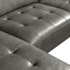 Edge 2-Piece Left-Facing Genuine Leather Sectional with Wood Legs and Removable Back Cushions - Grey | Sofa sectionnel de gauche Edge 2 pièces en cuir véritable avec pattes en bois et coussins de dossier amovibles - gris