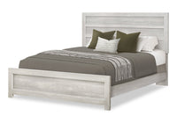 Aspen Panel Bed with Headboard & Frame, Grey - Queen Size 