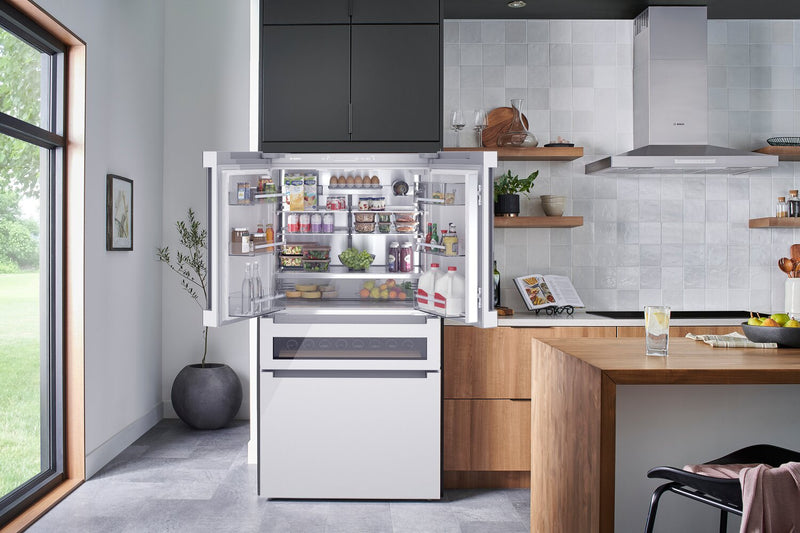 Bosch 800 Series 36\" 20.5 Cu. Ft. Counter-Depth French Door Refrigerator with Dual Compressor - White 