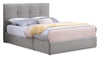 Amos Upholstered Storage Bed in Grey Fabric with Tufted Headboard & 3 Built-in Drawers - Full Size | Lit de rangement Amos rembourré en tissu gris avec tête de lit capitonnée et 3 tiroirs intégrés - format lit double