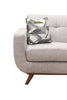 Kort & Co. Freeman 37" Linen-Look Fabric Chair with Wood Legs and Tufted Back Cushion - Dove White | Fauteuil Freeman Kort & Co. de 37 po en tissu d’apparence lin avec pattes en bois et coussin de dossier capitonné - blanc colombe