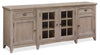 Wesley 80" Traditional TV Stand with Storage and Cable Management for TVs up to 85" - Dovetail Grey | Meuble pour téléviseur traditionnel Wesley de 80 po avec rangement et système de gestion des câbles