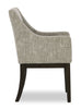 Metro Dining Arm Chair with Polyester Fabric - Beige & Brown | Chaise de salle à manger à accoudoirs Metro en tissu de polyester - beige et brun