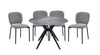 Luka Dining Chair with Boucle Fabric, Metal - Grey | Chaise de salle à manger Luka en tissu bouclé et en métal - grise