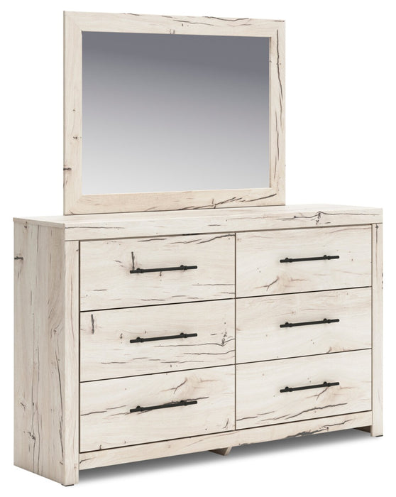 Derekson Bedroom 6-Drawer Dresser, 58.7\"W x 36.5\"H - Rustic White