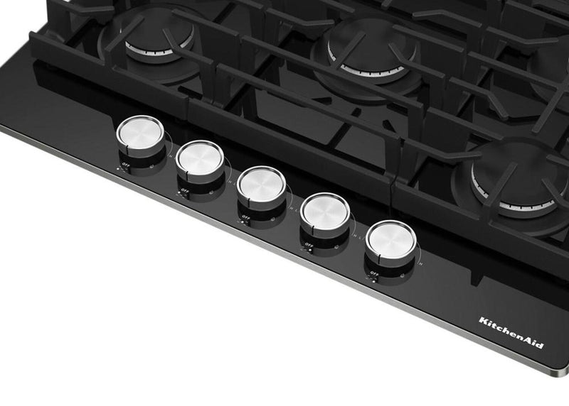 KitchenAid 30\" Gas-on-Glass Cooktop - KCGG530PBL