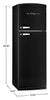 Unique Classic Retro 24" 11 Cu Ft. Top Freezer Refrigerator – Matte Black - UNQ-310L MB TM | Réfrigérateur Classic Rétro d’Unique de 24 po et de 11 pi3 à congélateur supérieur - noir mat - UNQ-310L MB TM