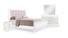 Halo 6pc Bedroom Set with Bed, Dresser, Mirror & Nightstand, LED, Glam, White - Queen Size | Ensemble de chambre à coucher Halo 6 pièces somptueux avec lit, commode, miroir, table de nuit et éclairage à DEL, blanc - format grand lit