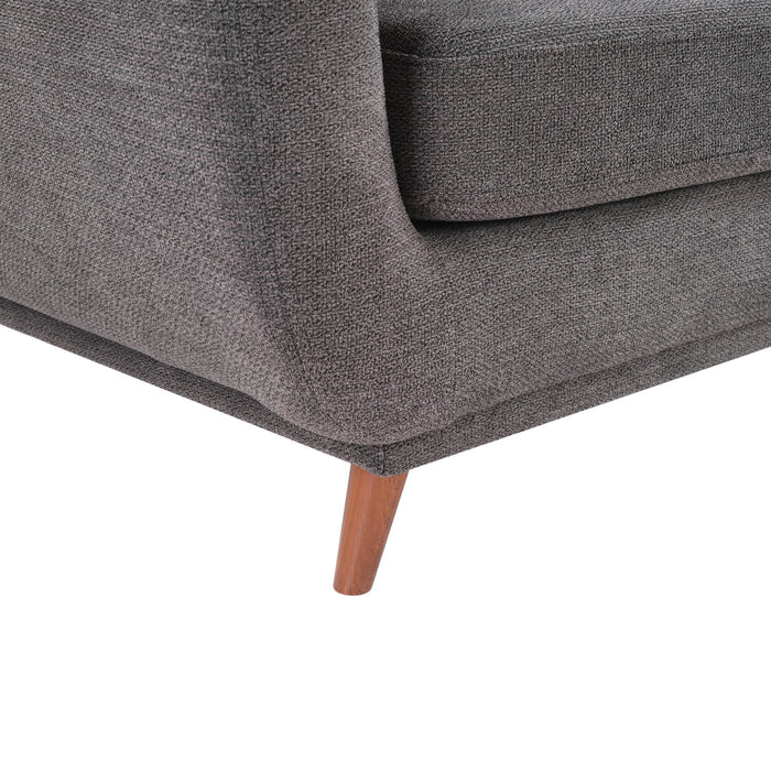 Cosmo 57\" Fabric Loveseat with Tufted Back Cushions - Charcoal