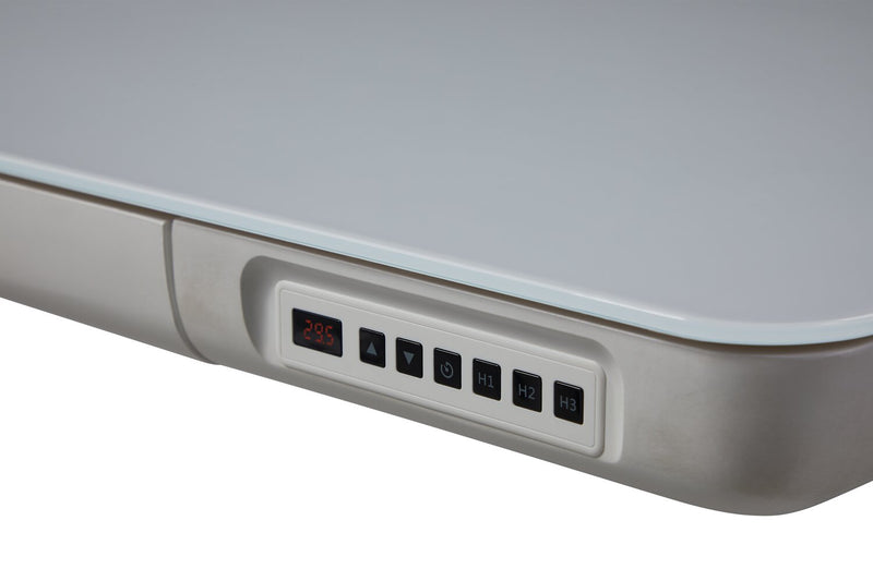Metro 47.24” Height-Adjustable Office Desk with Storage and USB Ports - White