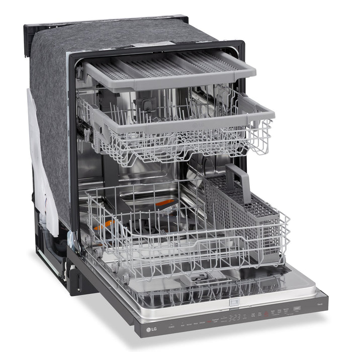 LG 24\" 46 dBA Built-In Top-Control Smart Dishwasher with QuadWash®Pro  - Smudge Proof Black Stainless Steel - LDPH5554D