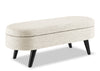 Montreal 43.5" Oval Fabric Storage Ottoman - White|Pouf de rangement ovale Montreal de 43,5 po en tissu - blanc
