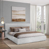 Aria Upholstered Platform Bed in Grey Fabric, Tufted - King Size | Lit plateforme rembourré Aria en tissu gris capitonné - format très grand lit
