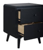 Milan Bedside 2-Drawer Nightstand, Mid-Century Modern,  22"W x 26"H - Black | Table de nuit moderne du milieu du 20e siècle Milan de 22 po (l) x 26 po (H) à 2 tiroirs - noire