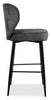 Sara Counter-Height Stool with Velvet-Like Fabric, 26"H, Metal – Grey | Tabouret Sara de hauteur comptoir de 26 po (H) en tissu d’apparence velours et en métal - gris