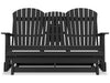 Lake Outdoor Patio Glider Loveseat - High Density Plastic, Weather Resistant – Black