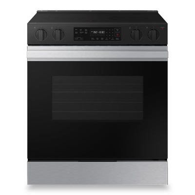 Samsung 6.3 Cu. Ft. Smart Electric Slide In Range with Voice Control  - Stainless Steel - NSE6DG8100… | Cuisinière intelligente électrique encastrée Samsung de 6,3 pi³ avec commande vocale - acier inoxyda…