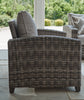 Canmore 4-Piece Outdoor Patio Set with Sofa, 2 Chairs & Coffee Table - Weather Resistant - Grey | Ensemble Canmore 4 pièces pour la terrasse à l’extérieur avec sofa, 2 fauteuils et table à café - résistant aux intempéries - gris