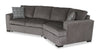 Made in Canada Legend 2-Piece Right-Facing Chenille Fabric Cuddler Sleeper Sectional - Pewter Brown | Sofa-lit sectionnel enveloppant de droite Legend 2 pièces fabriqué au Canada en tissu de chenille - brun étain