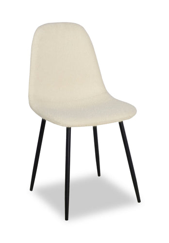 Joss Dining Chair with Polyester Fabric, Metal - White 