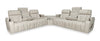 Zen 3-Piece Leather-Look Fabric Power Reclining Sectional with Massage and Two Drop-Down Consoles - Apricot | Sofa sectionnel à inclinaison électrique Zen 3 pièces en tissu d’apparence cuir avec massage et 2 consoles rabattables - abricot