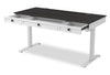Elevate 60” Height-Adjustable Office Desk with Storage and Wireless Charging - White/Grey | Bureau Elevate de 60 po à hauteur réglable avec rangement et recharge sans fil - blanc et gris