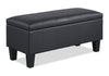 James 39.25\" Faux Leather Storage Ottoman - Black