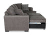 Made in Canada Legend 2-Piece Right-Facing Chenille Fabric Cuddler Sleeper Sectional - Pewter Brown | Sofa-lit sectionnel enveloppant de droite Legend 2 pièces fabriqué au Canada en tissu de chenille - brun étain