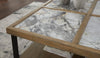 Marina 48” Contemporary Coffee Table with Stone Tiles, Shelf and Casters - Natural | Table à café contemporaine Marina de 48 po avec carreaux en pierre, tablette et roulettes - naturelle