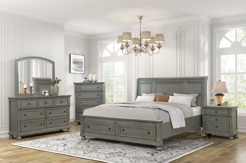 Chelsea Platform Storage Bed with Headboard & Frame, Grey - King Size