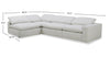 Sky Modular 4-Piece Fabric Sectional with Power Reclining Chair and Feather Down Cushions - Nathan Wheat | Sofa sectionnel modulaire Sky 4 pièces en tissu avec fauteuil à inclinaison électrique et coussins en plumes et duvet - blé Nathan