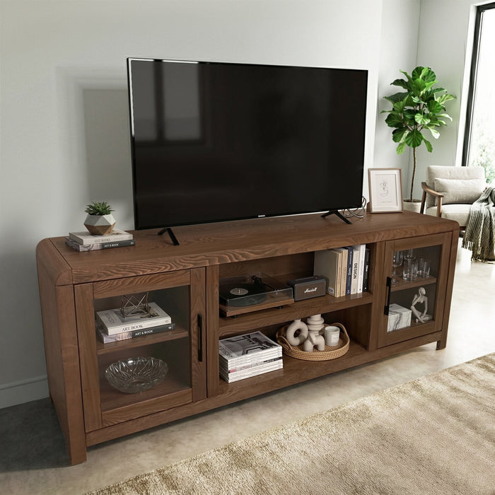 Garrison 72\" Modern TV Stand with Storage and Cable Management for TV’s up to 80\" – Dark Brown 