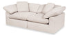 Eclipse Modular 86" Linen-Look Fabric Loveseat with Reversible Feather Down Cushions - Linen Beige | Causeuse modulaire Eclipse de 86 po en tissu d’apparence lin avec coussins réversibles en duvet et plumes - beige lin