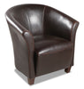 Ethan 31" Faux Leather Tub-Style Accent Chair with Wood Legs - Brown | Fauteuil d’appoint Ethan de style gondole de 31 po en similicuir avec pattes en bois - brun