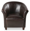 Ethan 31" Faux Leather Tub-Style Accent Chair with Wood Legs - Brown | Fauteuil d’appoint Ethan de style gondole de 31 po en similicuir avec pattes en bois - brun