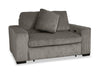 Stratus 59” Faux Fur Fabric Chair with Power Sliding Chaise - Fog Grey | Fauteuil Stratus de 59 po en tissu de fausse fourrure avec fauteuil long à coulissement électrique - gris brouillard