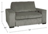 Stratus 59” Faux Fur Fabric Chair with Power Sliding Chaise - Fog Grey | Fauteuil Stratus de 59 po en tissu de fausse fourrure avec fauteuil long à coulissement électrique - gris brouillard