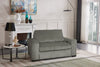 Stratus 59” Faux Fur Fabric Chair with Power Sliding Chaise - Fog Grey | Fauteuil Stratus de 59 po en tissu de fausse fourrure avec fauteuil long à coulissement électrique - gris brouillard