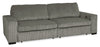 Stratus 108" Faux Fur Fabric Full-Size Sofa Bed with Power Sliding - Fog Grey | Sofa-lit double Stratus de 108 po en tissu de fausse fourrure avec coulissement électrique - gris brouillard