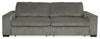 Stratus 108" Faux Fur Fabric Full-Size Sofa Bed with Power Sliding - Fog Grey | Sofa-lit double Stratus de 108 po en tissu de fausse fourrure avec coulissement électrique - gris brouillard