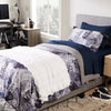 Tara Upholstered Bed in Grey Linen-Look Fabric, Button Tufted - Twin Size | Lit rembourré Tara en tissu d’apparence lin gris avec capitonnage à boutons - format lit simple