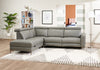 Valentino 3-Piece Left-Facing Genuine Leather Power Reclining Sectional with Adjustable Headrests - Grey | Sofa sectionnel de gauche à inclinaison électrique Valentino 3 pièces en cuir véritable avec appuie-têtes réglables - gris