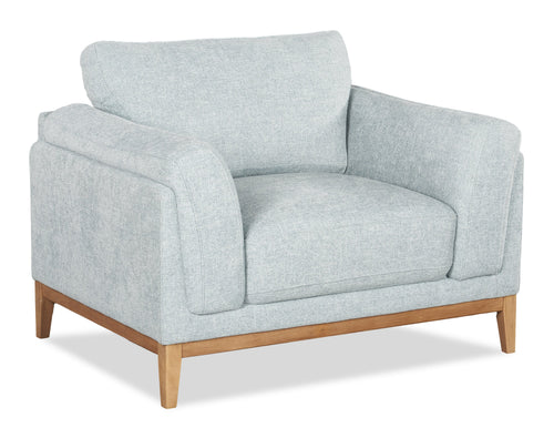 Valley 44" Fabric Chair with Rubberwood Base and Legs - Grey 